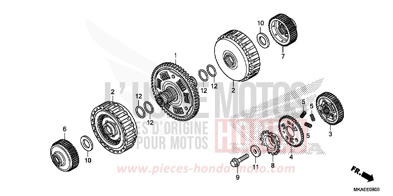 EMBRAYAGE de Integra 750 MAT MAJESTIC SILVER METALLIC (NHB70) de 2016